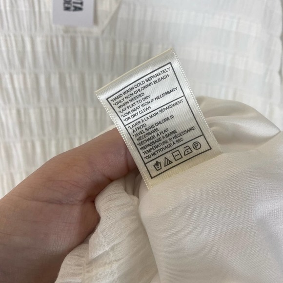 Bb Dakota Steve Madden White Textured Puff Sleeve Mini Dress size Small - Picture 8 of 8